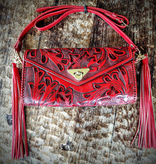 Clutch purse Italian/antique with shoulder strap.