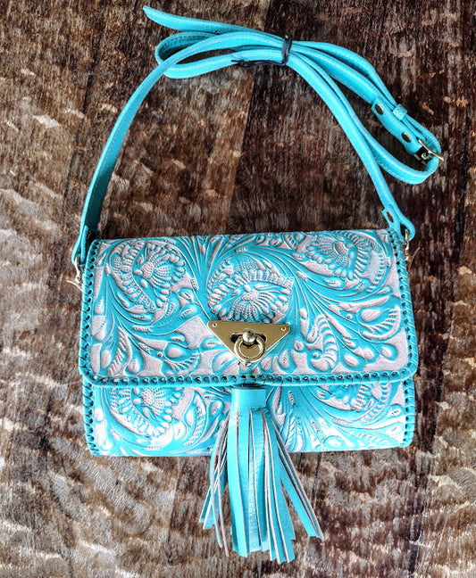 Copy of Copy of Vintage Style Cross Body Purse blue/wash