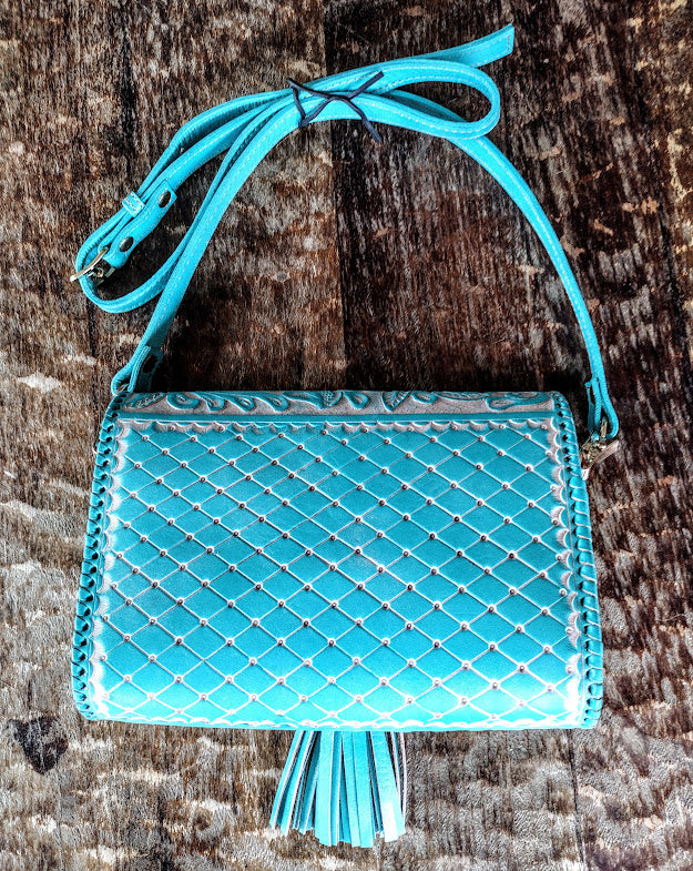 Copy of Copy of Vintage Style Cross Body Purse blue/wash
