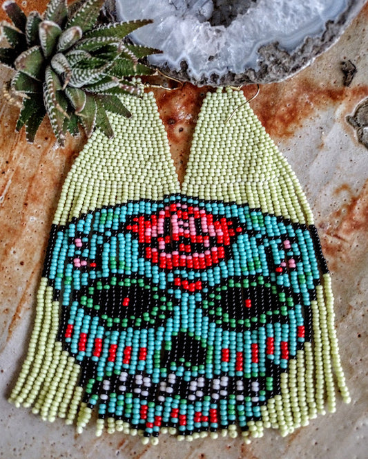 Skull turquesa earrings