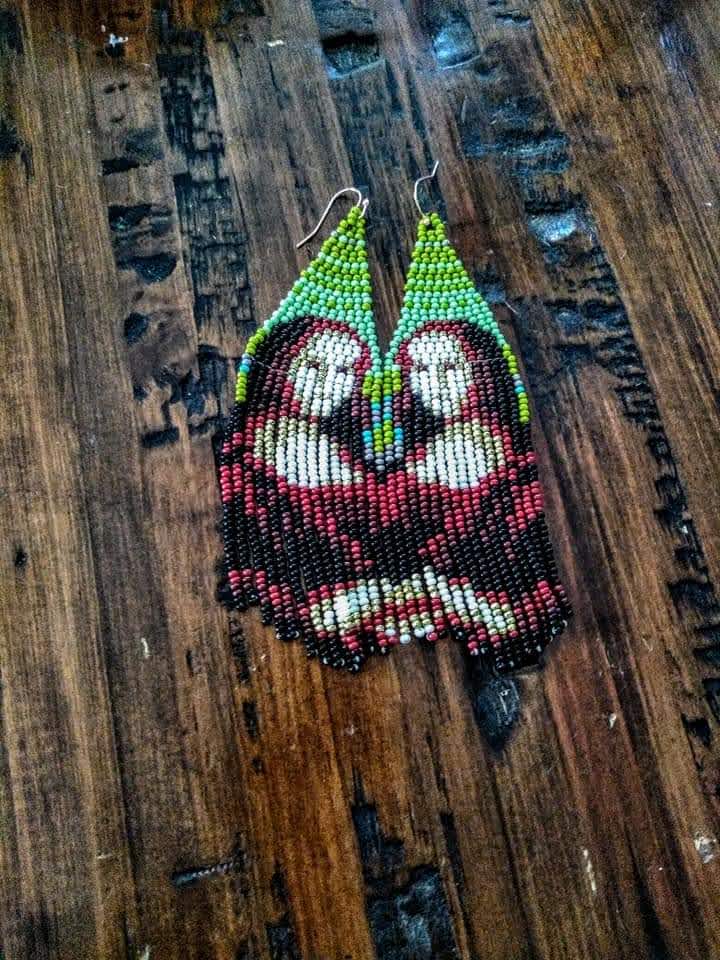 Mona Lisa Leonardo da Vince inspired beaded earrings.