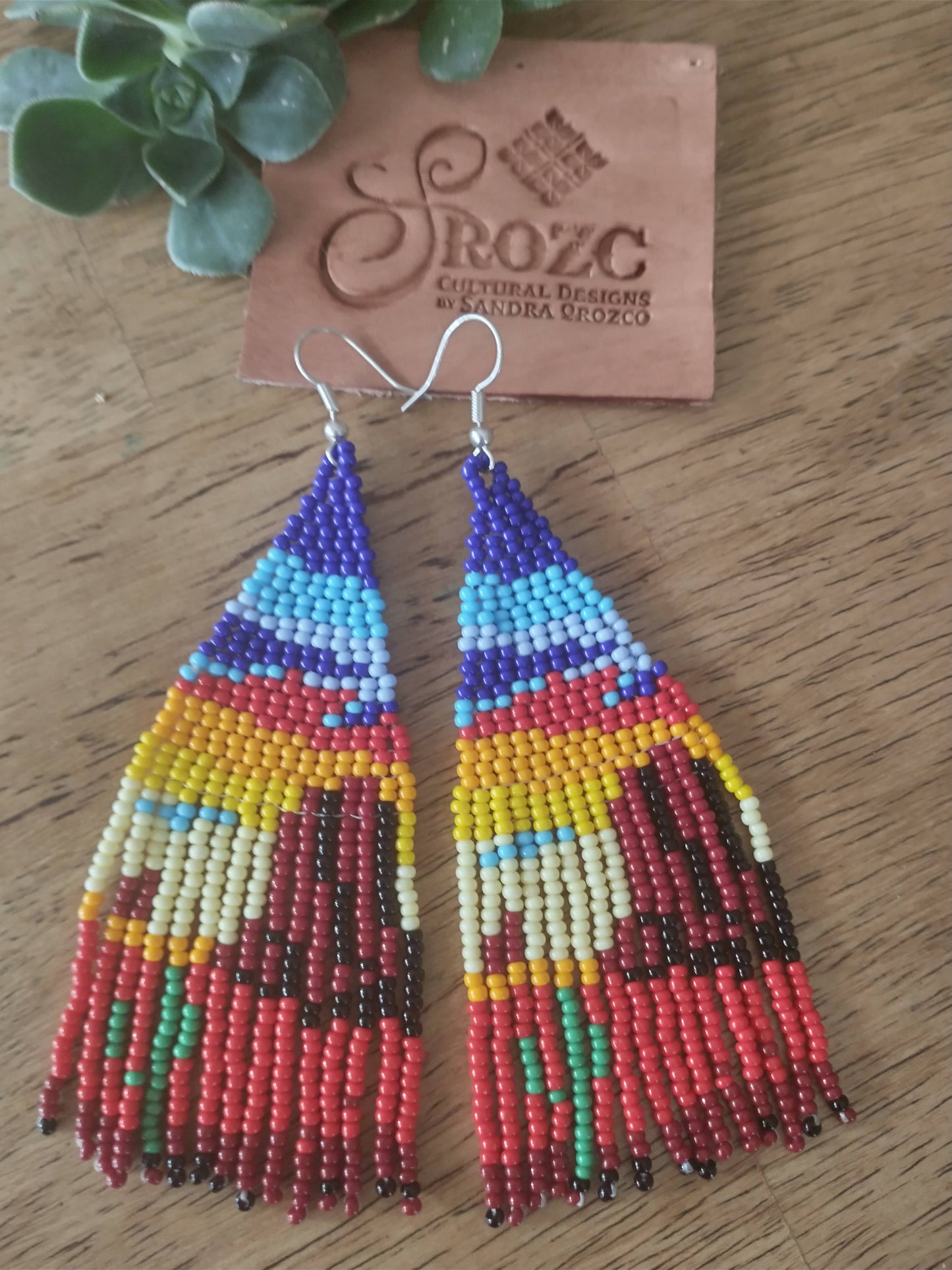 Arizona the sacred mountain inpired landscape beaded earrings. handwoven.
