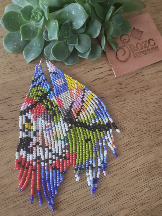 Abstract multicolor beaded earrings