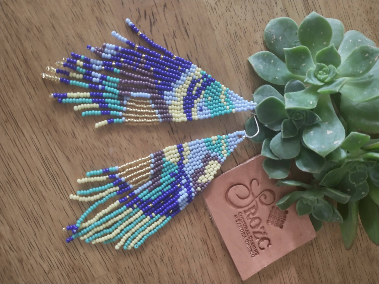 Abstract beaded earrings