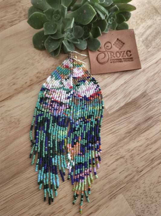 Water Lilies inspired beaded earrings.