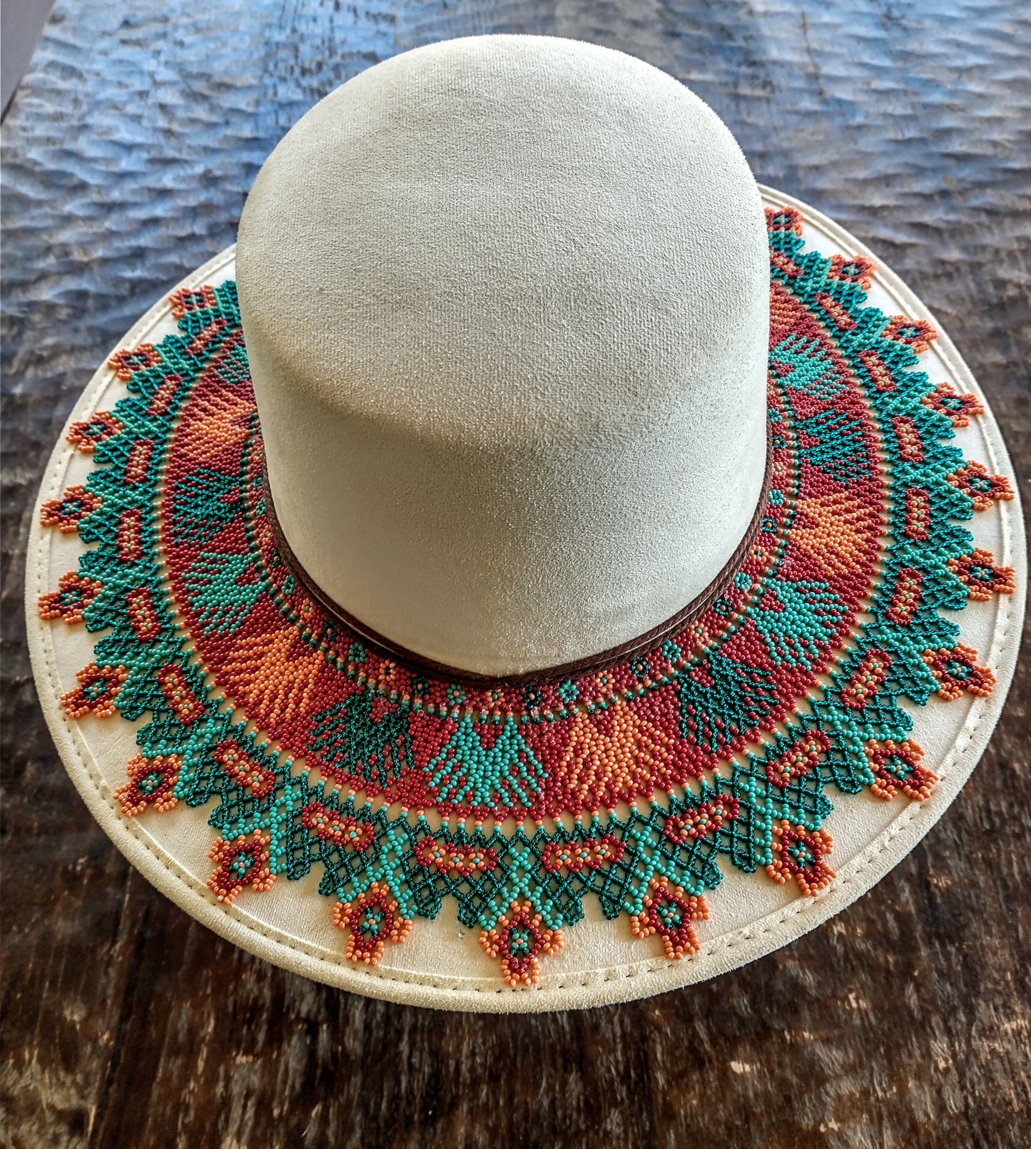 Janitzio island lake decoration Vegan Suede Cordovez bolero style hat