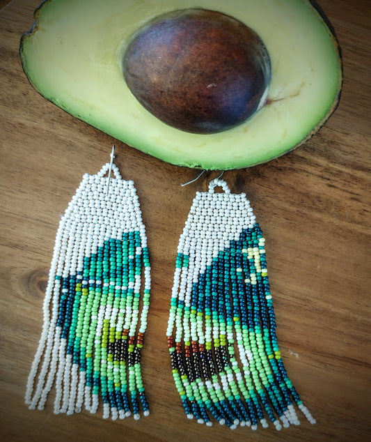 Avocado beaded earrings.