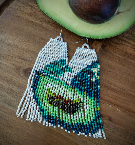 Avocado beaded earrings.