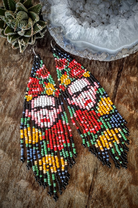 Frida floral inspired earrings.