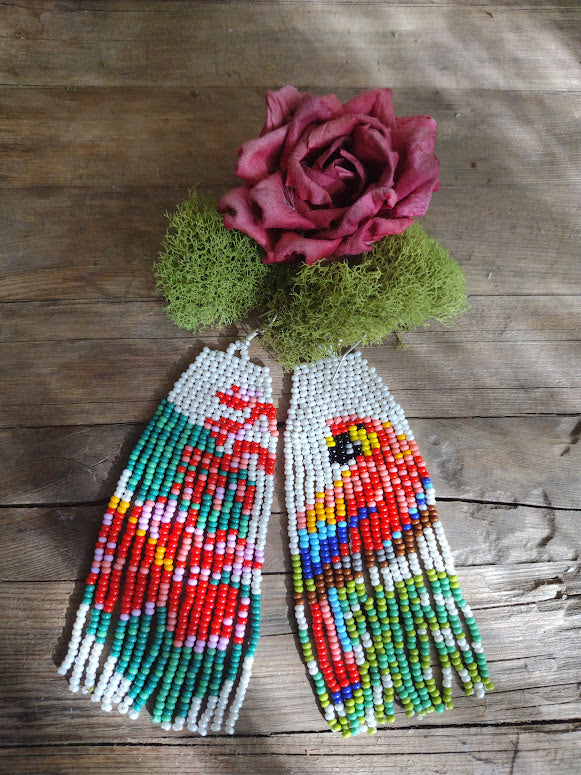 Cacatua tropical beaded earrings