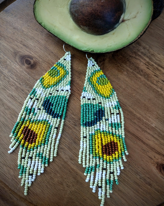 Avocado beaded earrings.