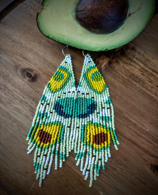 Avocado beaded earrings.