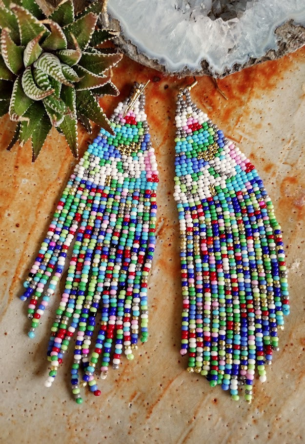 Water Lilies inspired beaded earrings