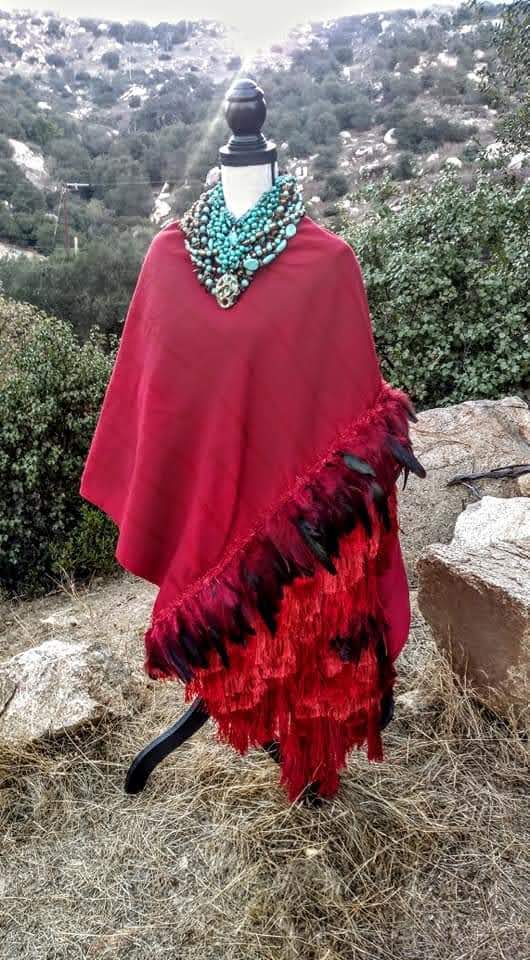 Deep Red Traditional Rebozo