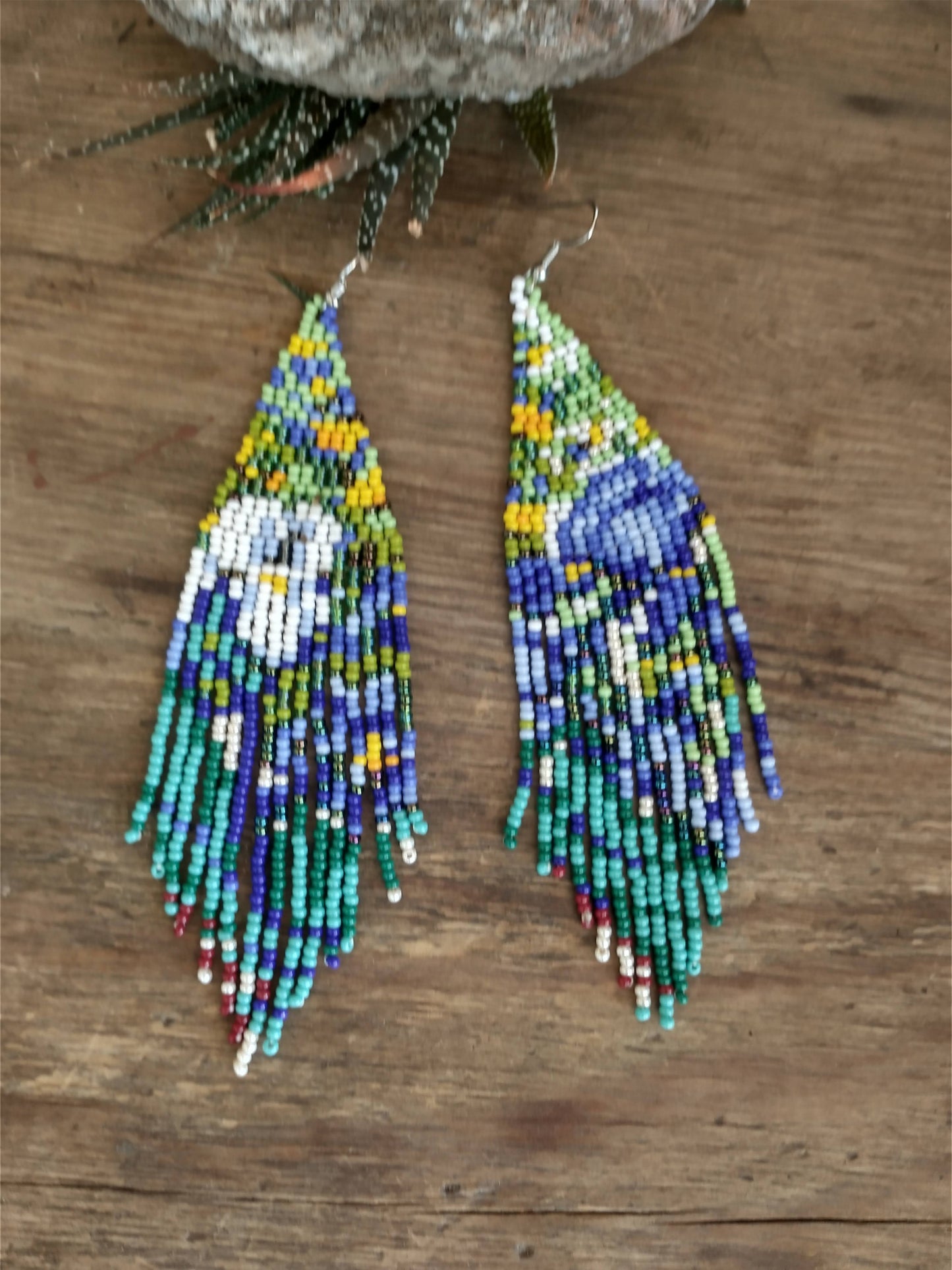 Irises Van Gogh inspired beaded earrings
