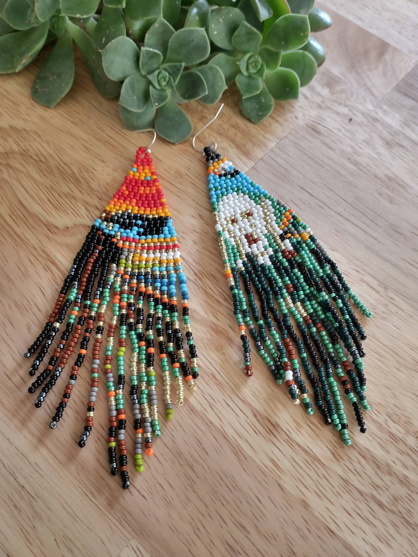 The Scream (Edward Munch) inspired beaded earrings