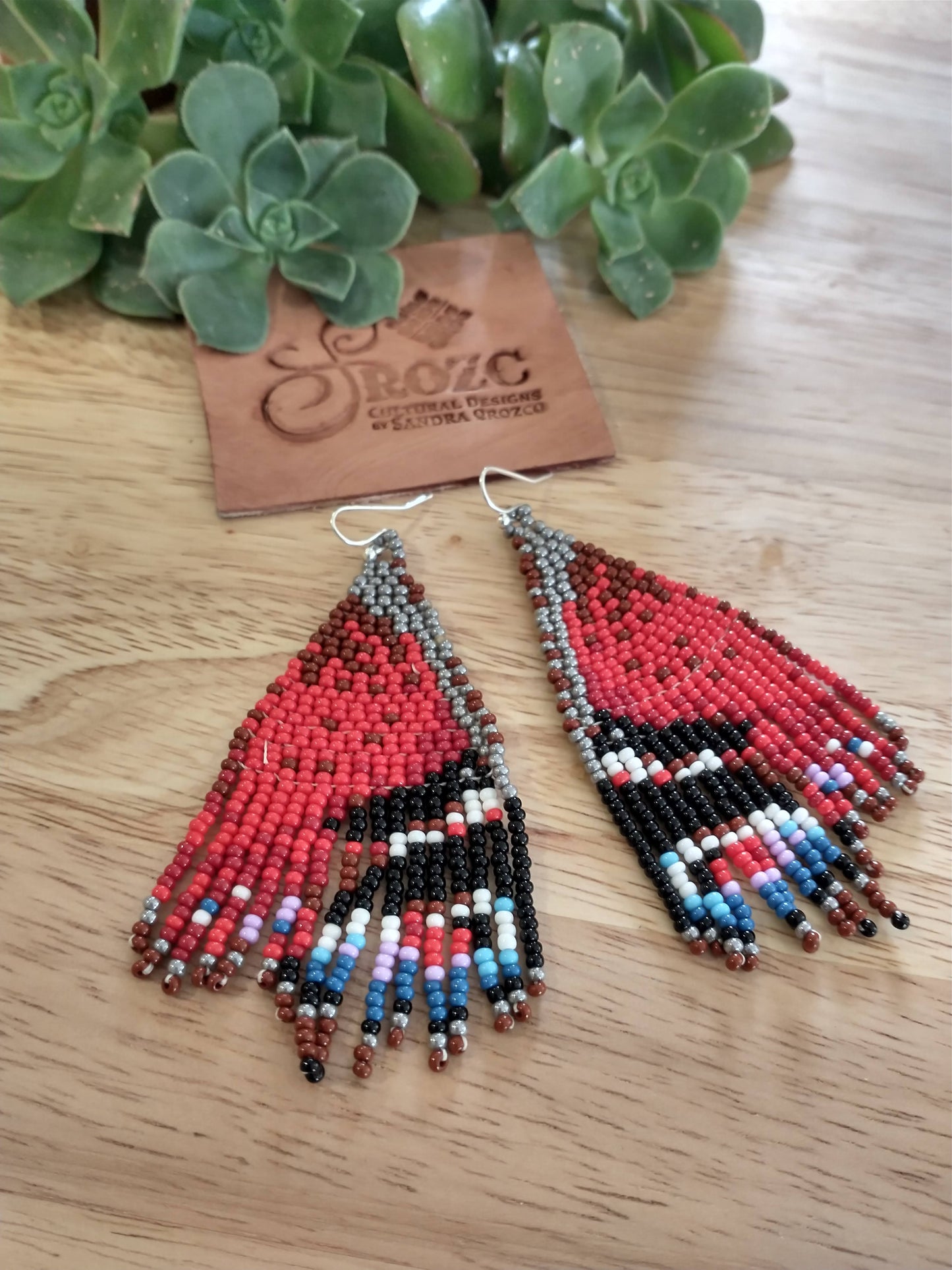 Red/black butterfly wins beaded earrings