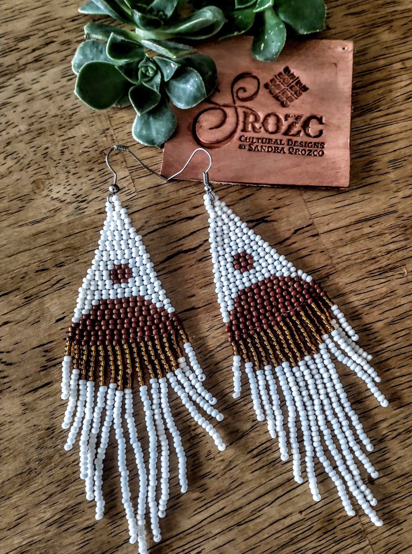 Abstract geometric  neutral colors earrings