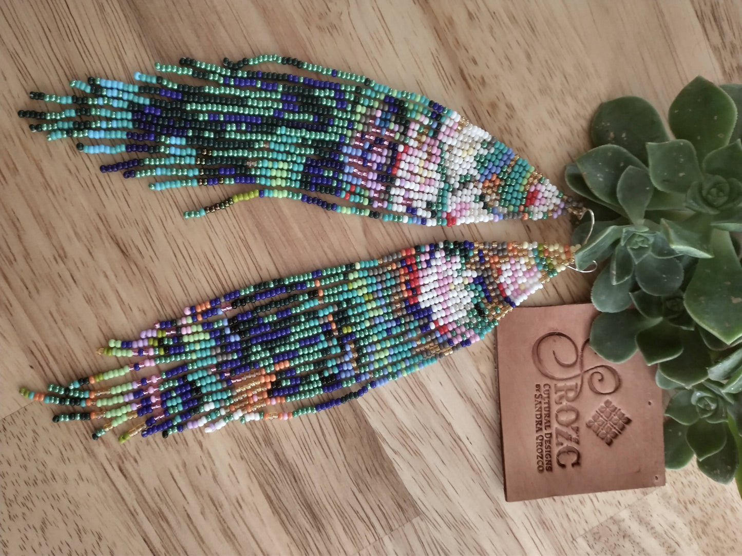 Water Lilies inspired beaded earrings.
