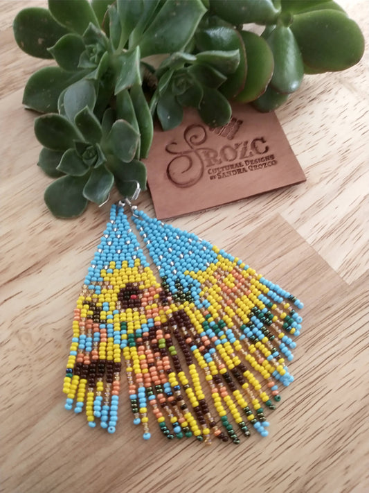 Sunflower Van Gogh inspired earrings