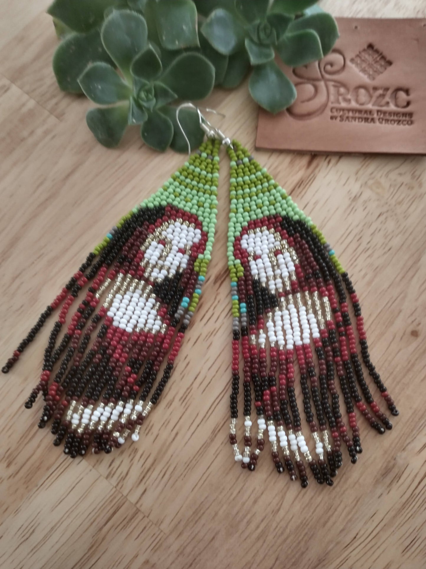 Mona Lisa Leonardo da Vince   inspired beaded earrings.