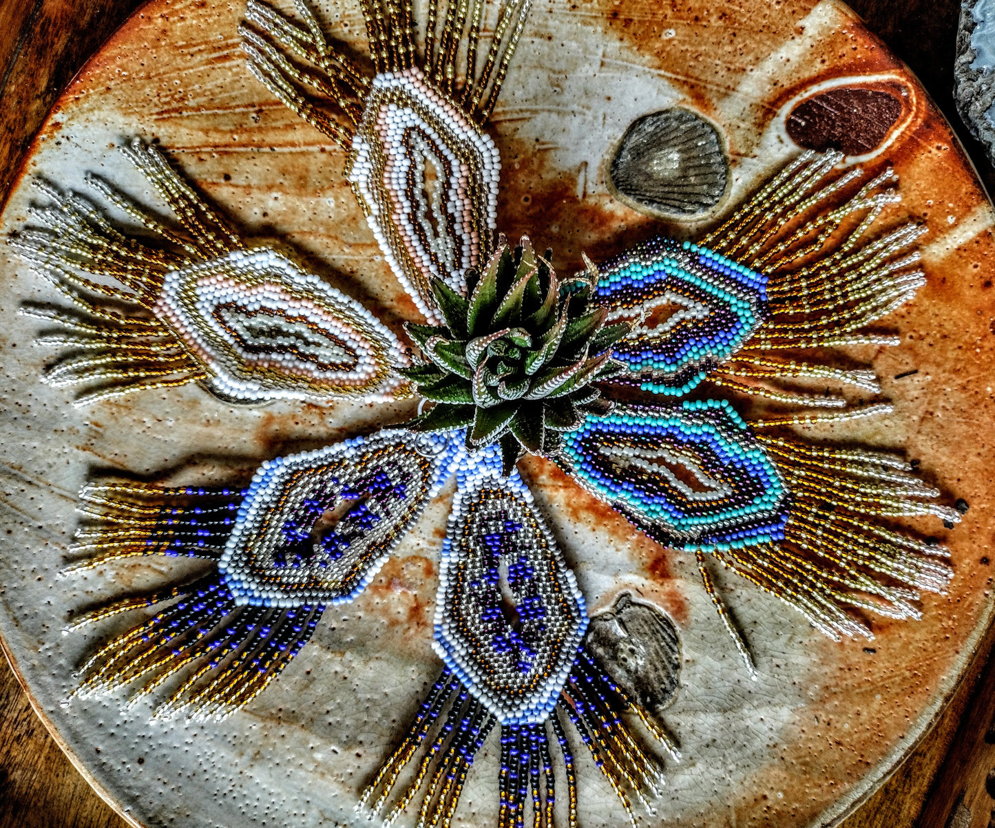 Geode aquamarines stone  inspired earrings
